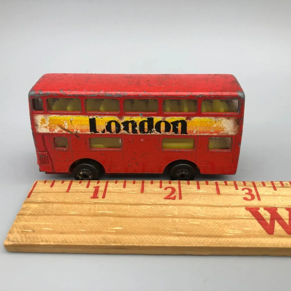Vintage Diecast Red London Double Decker Bus Sliding Door Zylmex P334 Hong Kong